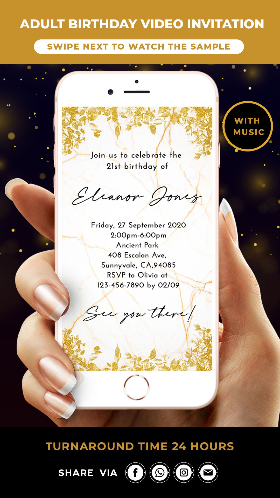 21st birthday Video Invitation