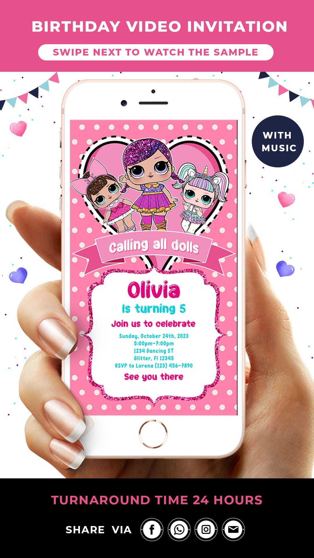 Lol Surprise Doll Birthday Video Invitation