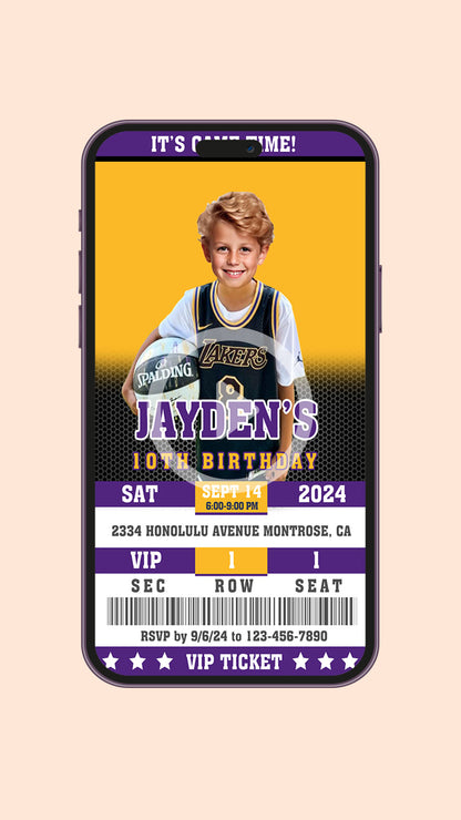 Los Angels Lakers Birthday video Invitation