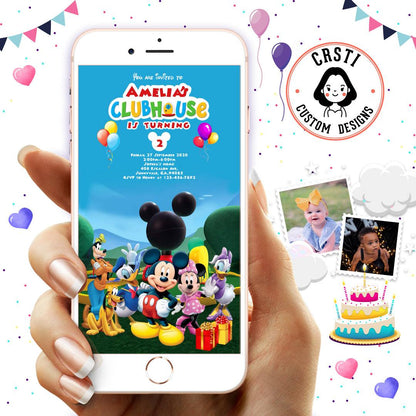 Timeless Celebration: Mickey Mouse Birthday Digital Video Invitation!