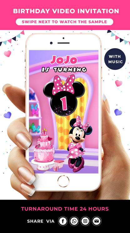 Minnie Mouse Birthday Video Invitation