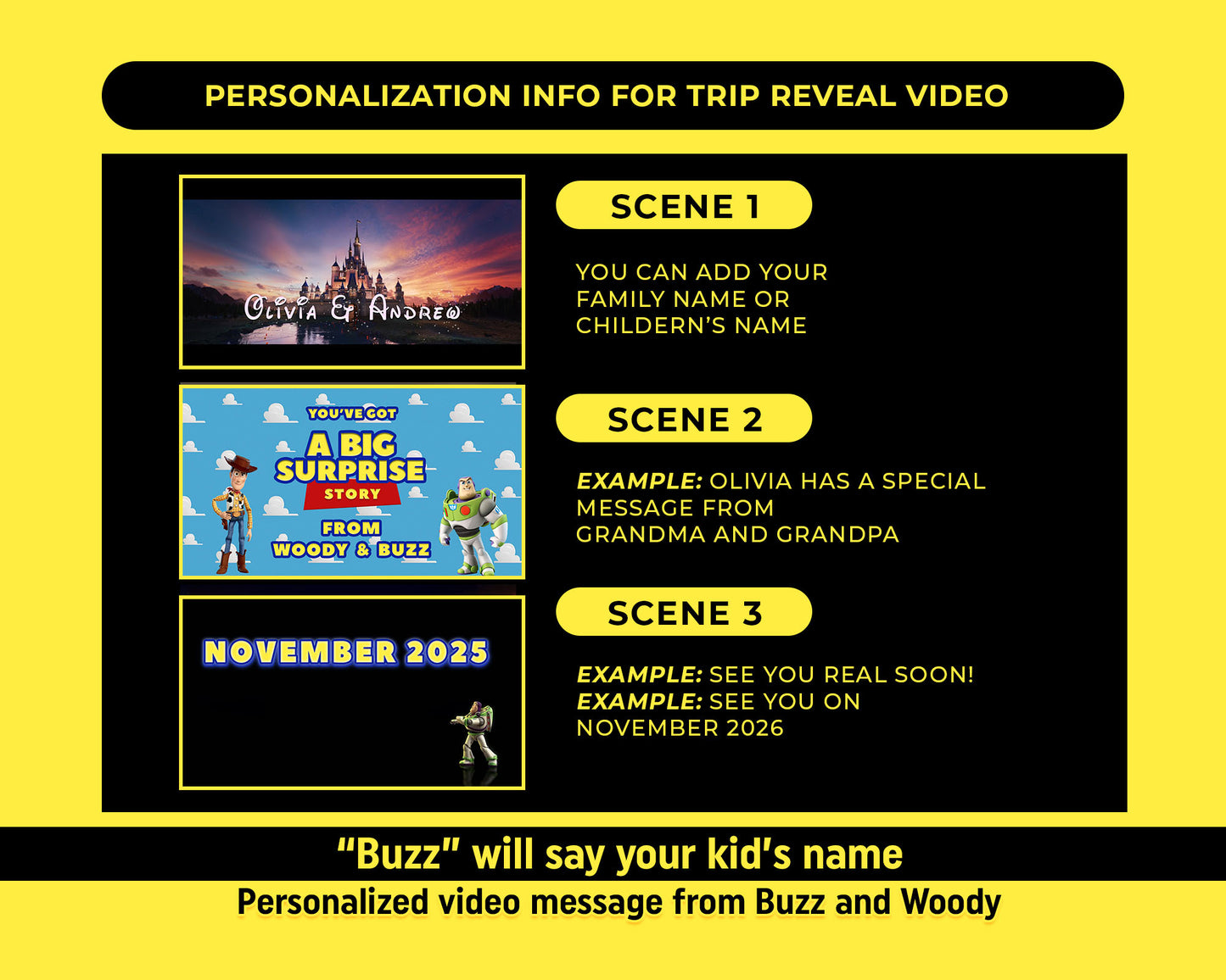 Personalized Toy Story Disney Trip Surprise Reveal Video