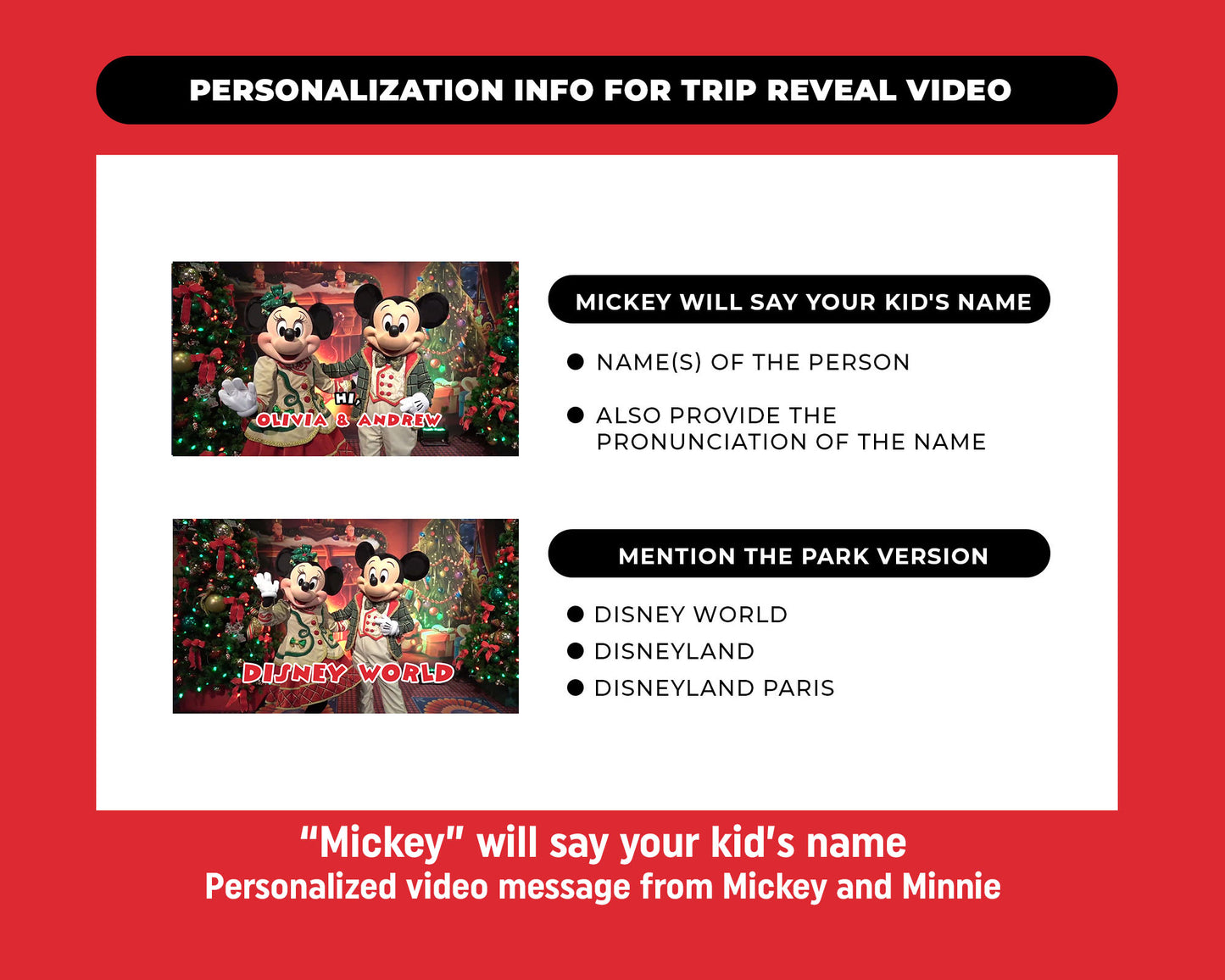 Personalized Christmas Surprise Trip Reveal Video