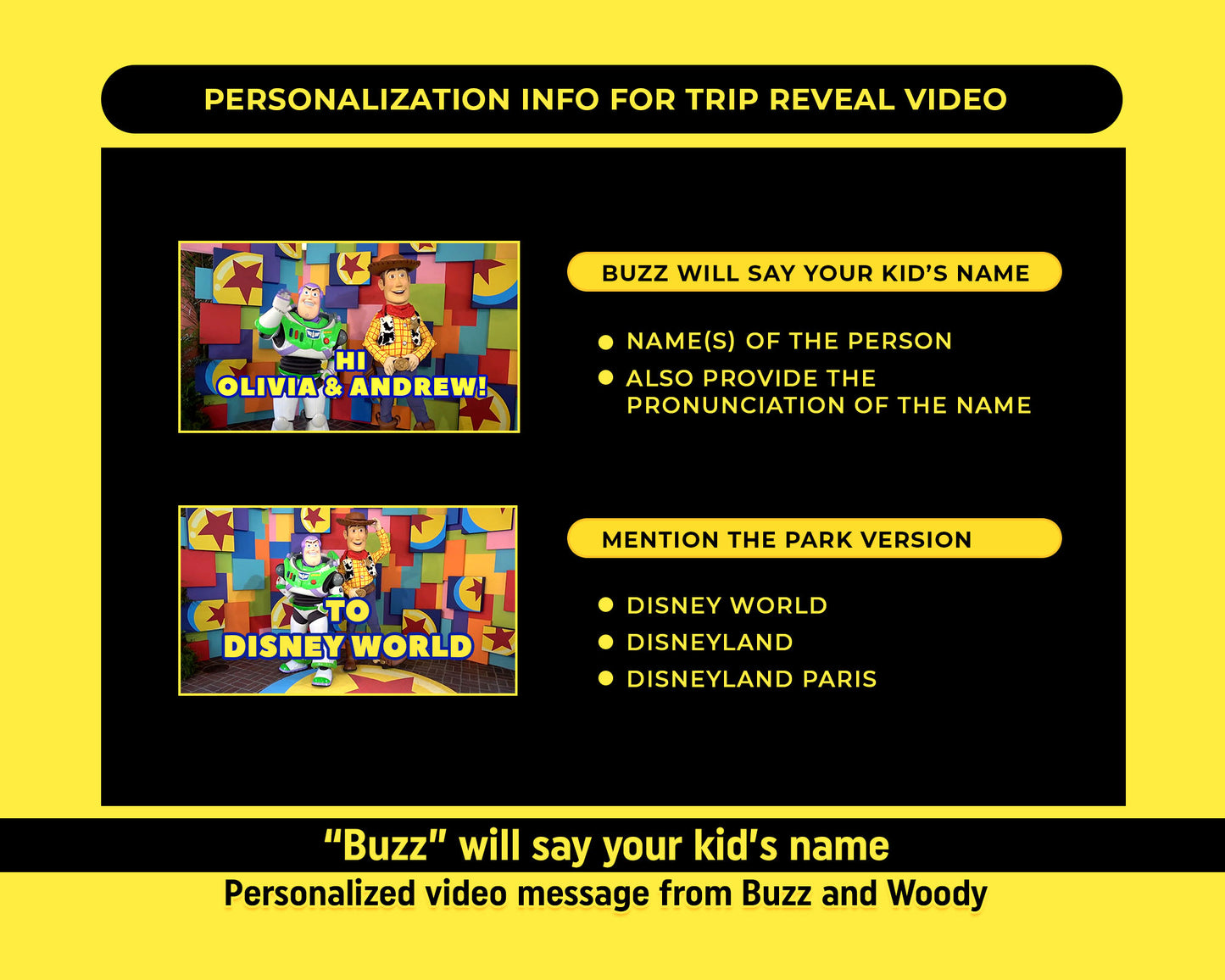 Personalized Toy Story Disney Trip Surprise Reveal Video
