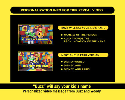 Personalized Toy Story Disney Trip Surprise Reveal Video
