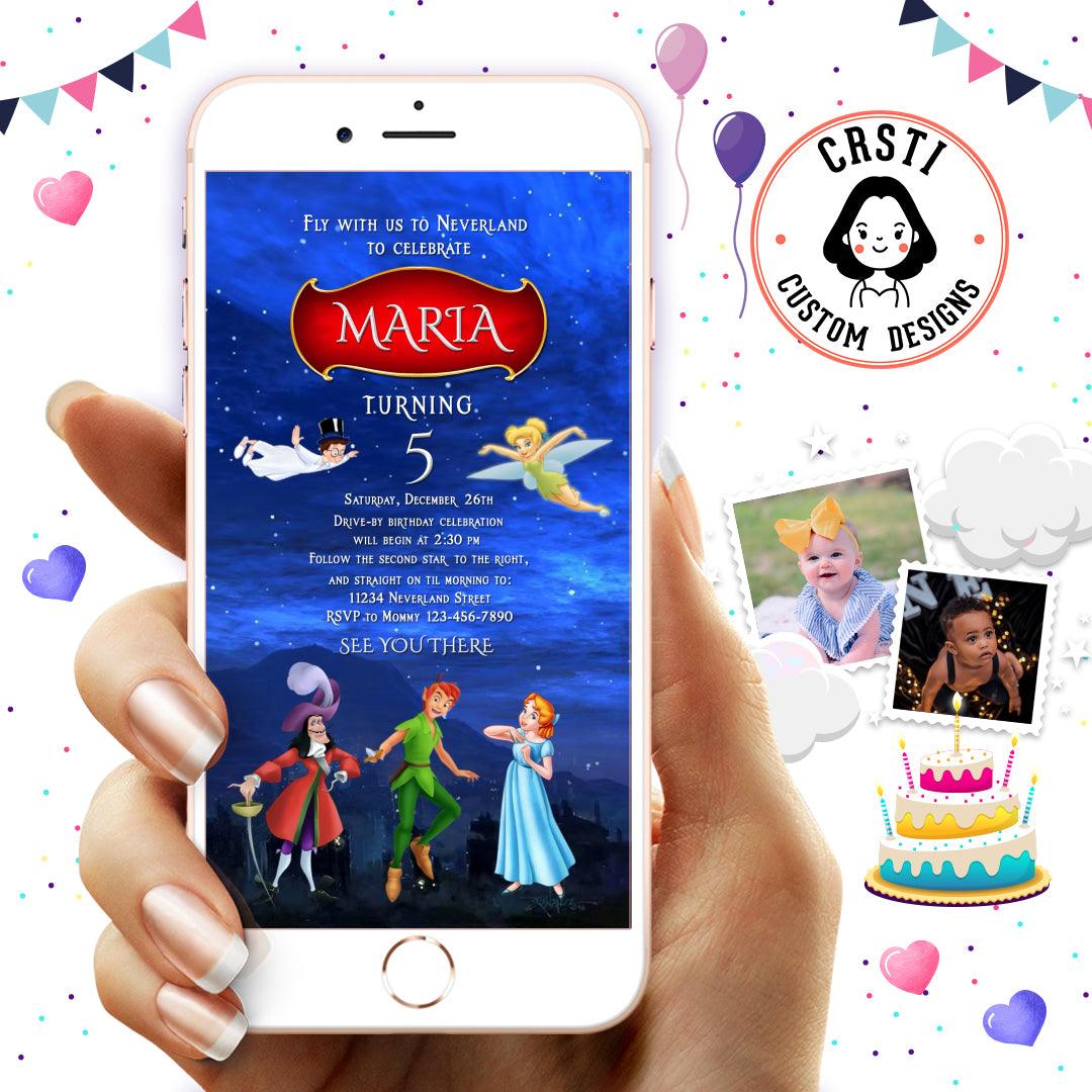 Fly to Fun: Peter Pan Theme Digital Video Invite for Birthday Magic!