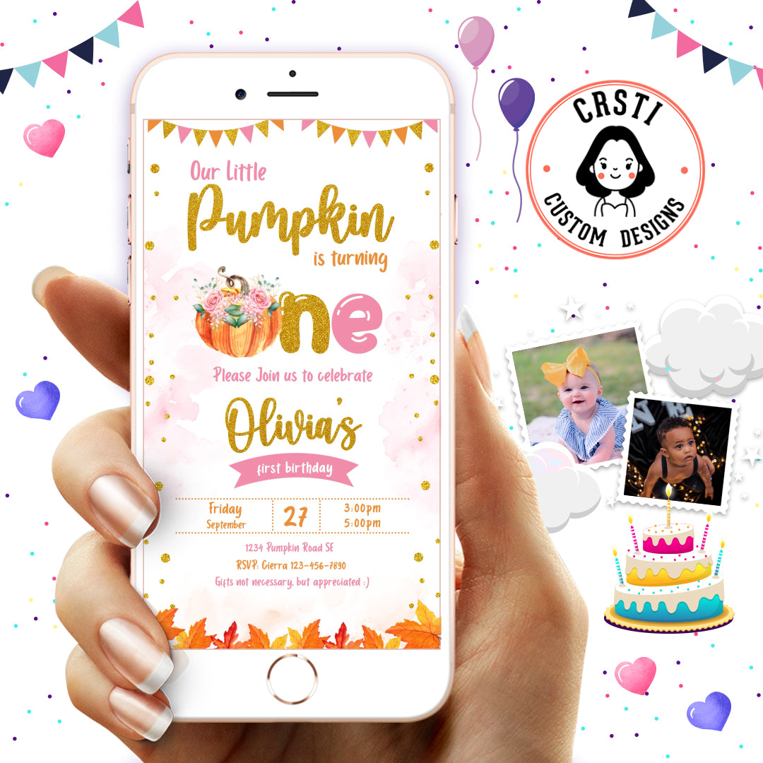 Pumpkin Birthday Invitation