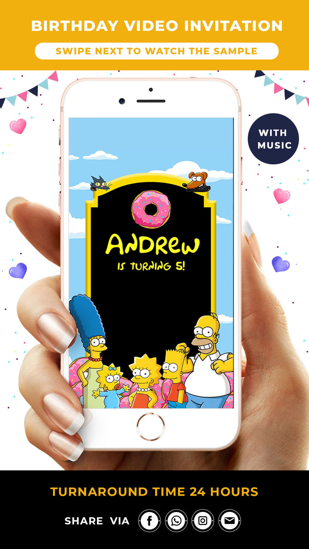 Simpsons Birthday Video Invitation – Crsti Custom Designs