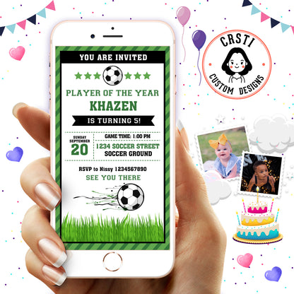 Kick Off the Party: Soccer Theme Digital Video Invite Excitement!