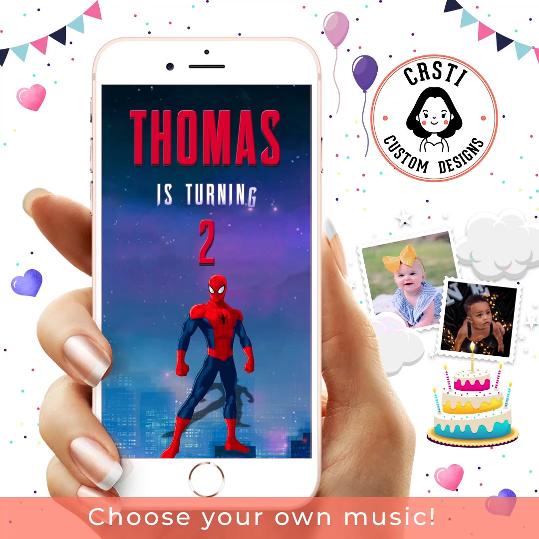 Superhero Celebration: Spiderman Theme Digital Video Invite!