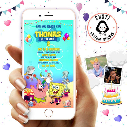Bikini Bottom Bash: SpongeBob Theme Digital Video Invite Fun!