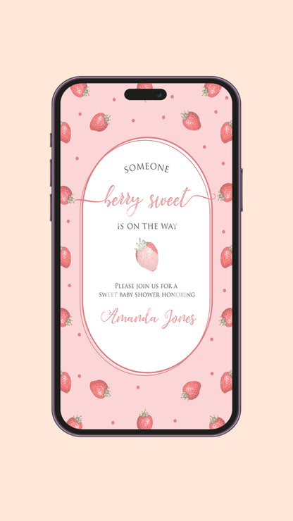 Strawberry Baby Shower Video Invitation