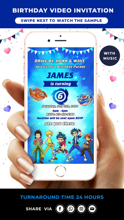 BeyBlade Birthday Video Invitation