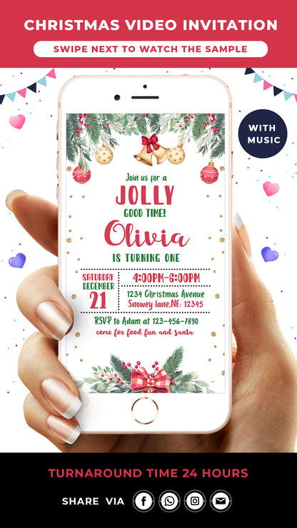 Christmas Birthday Video Invitation