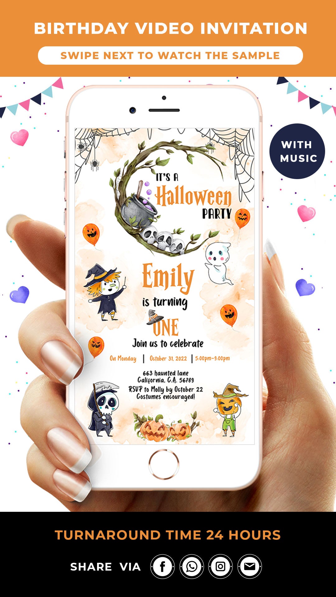 Halloween Birthday Video Invitation