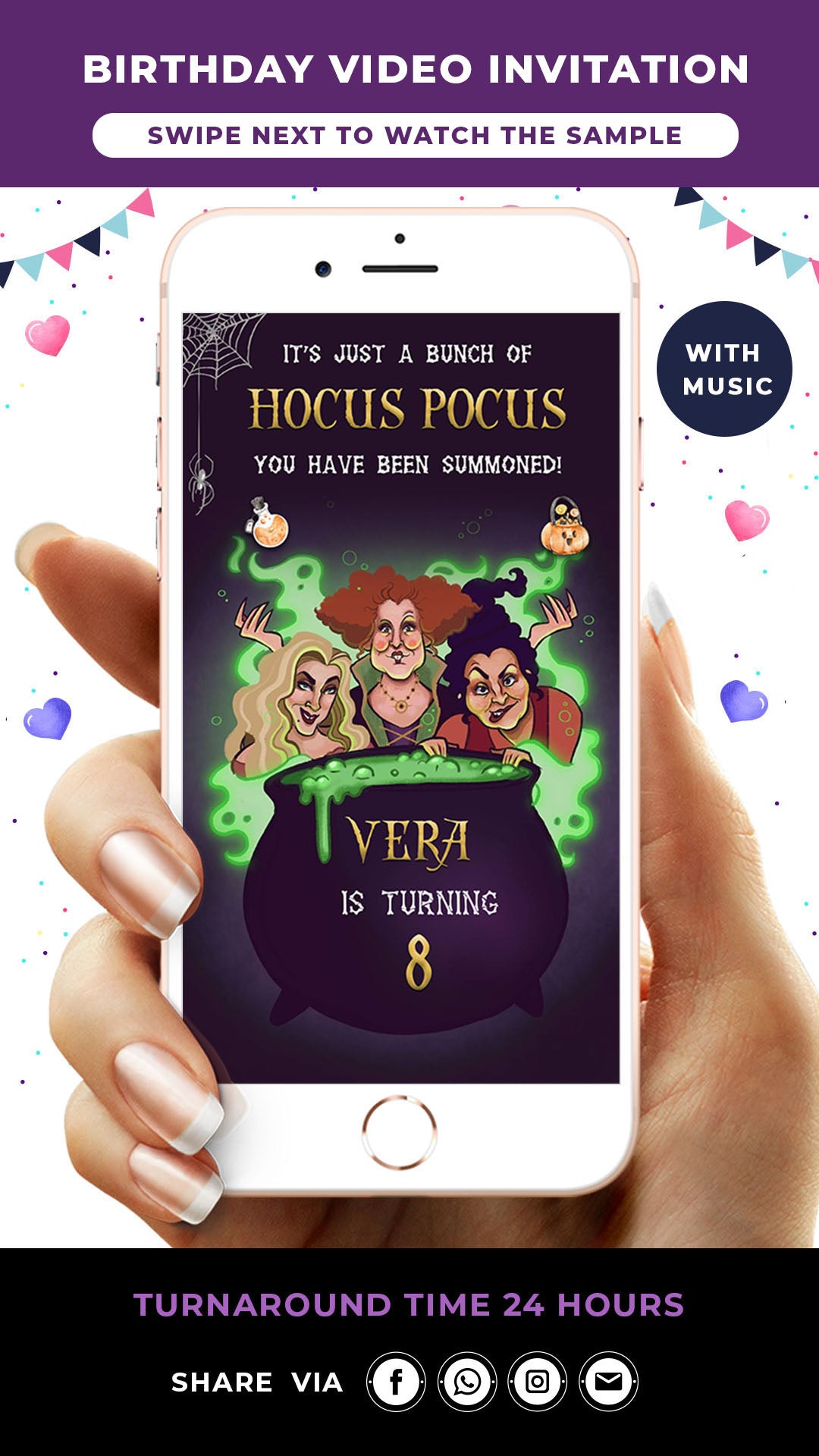 Hocus Pocus Birthday Invitation