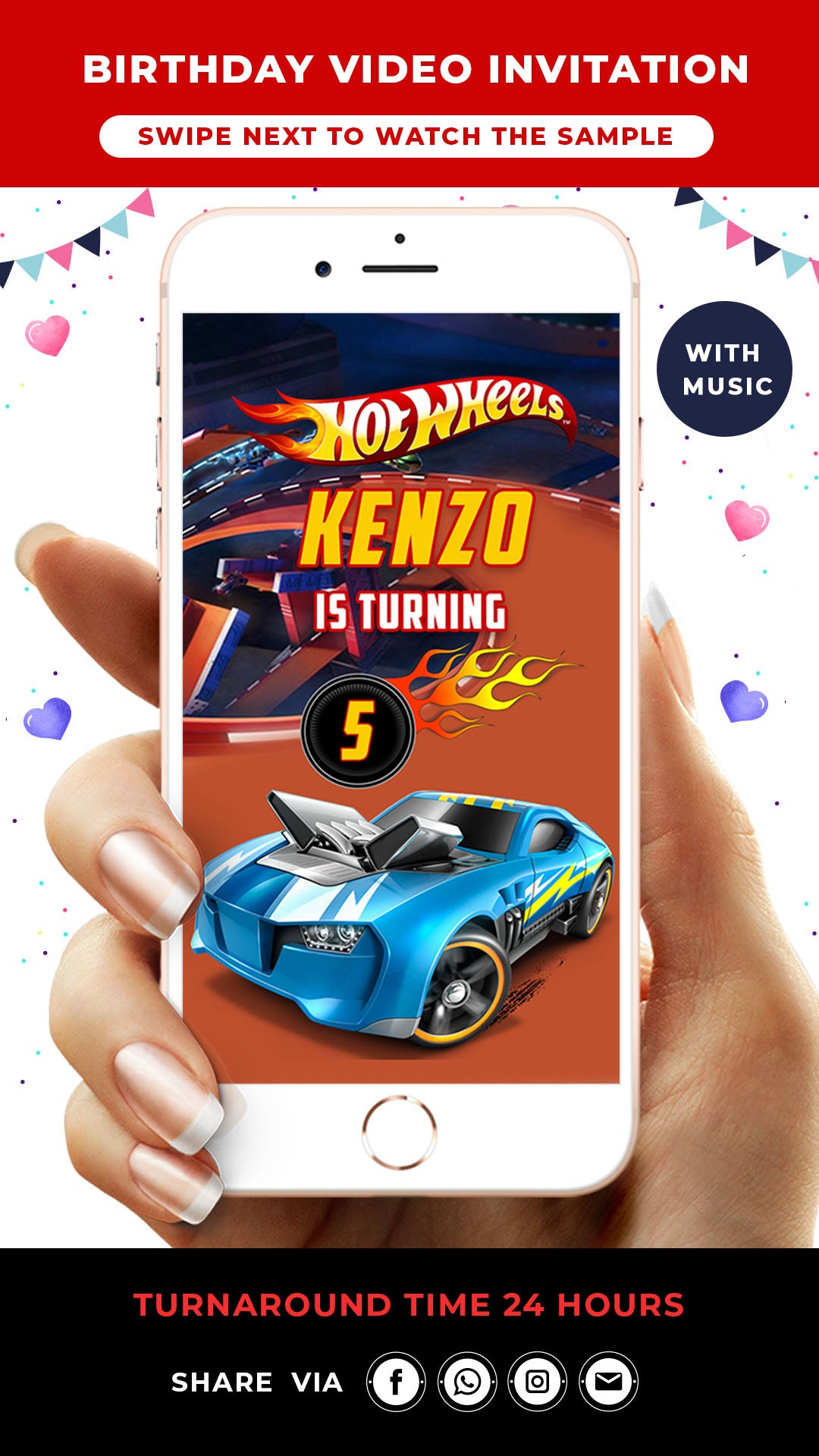 Hot wheels Birthday Invitation