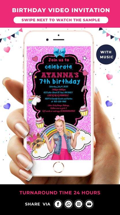 JoJo Siwa Birthday Invitation