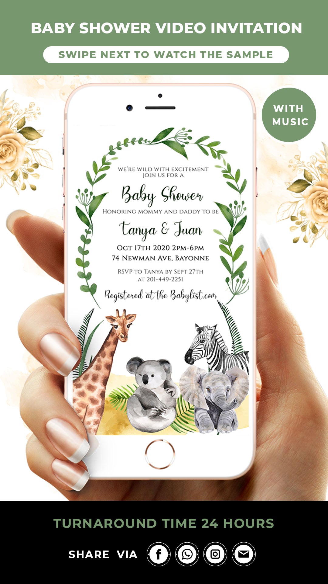 Jungle Baby Shower Invitation