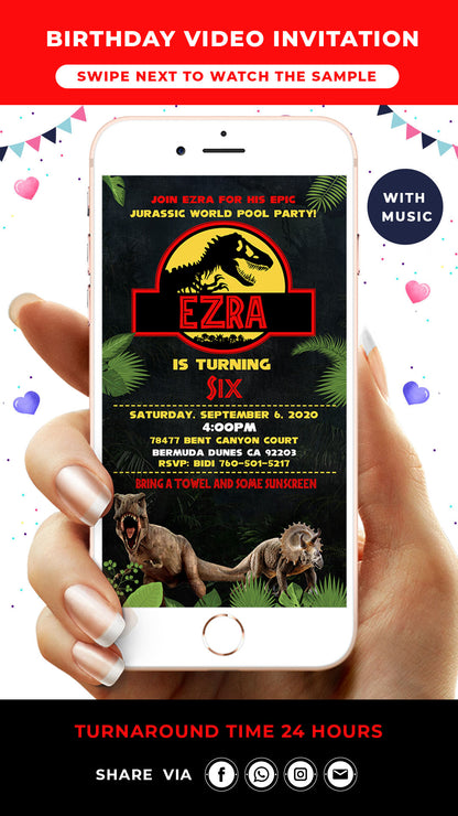 Jurassic Park Birthday Invitation