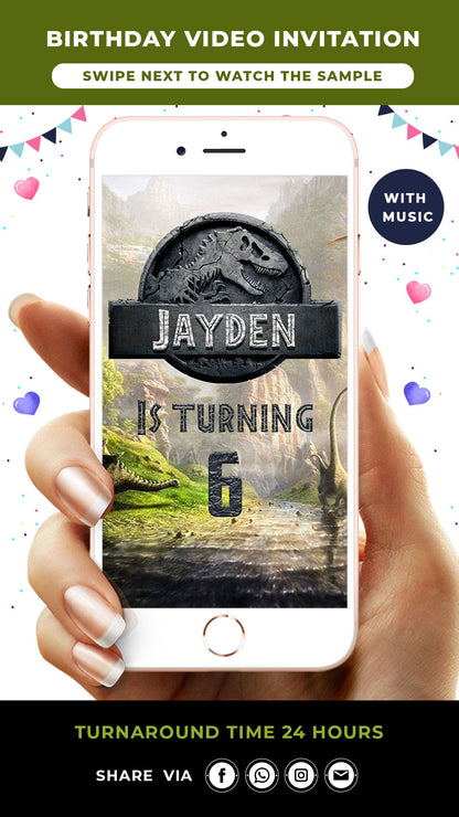 Jurassic World Birthday Invitation