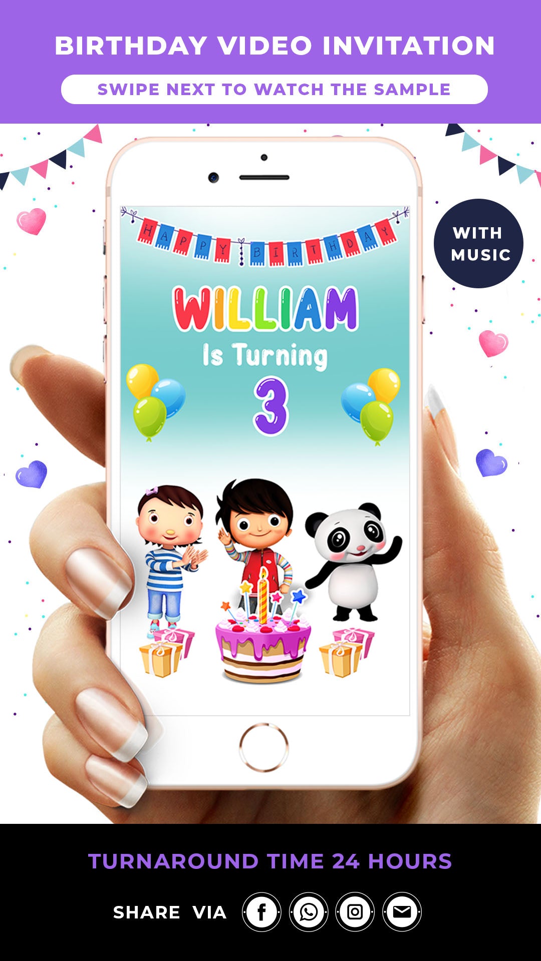 Little Baby Bum Birthday Invitation