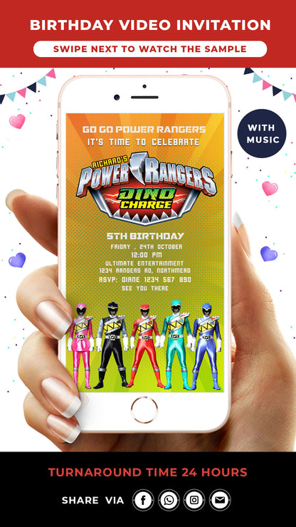 Power Rangers Birthday Video Invitation