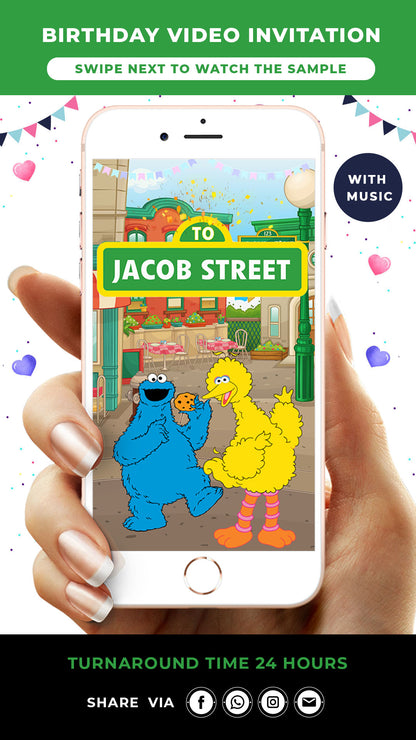 Sesame Street Birthday Invitation