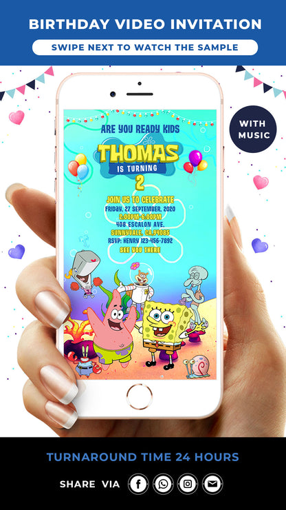 SpongeBob Birthday Invitation