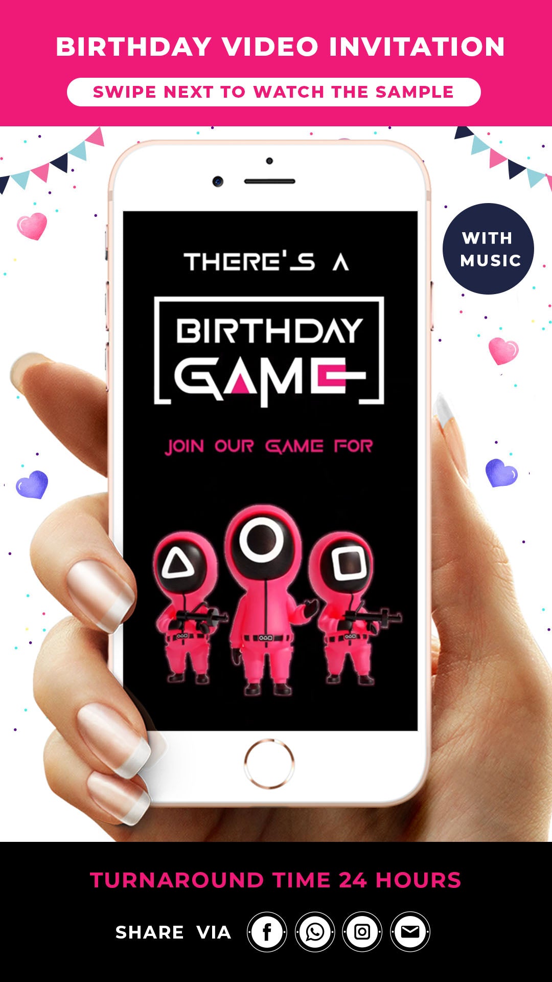 Squid Game Birthday Invitation