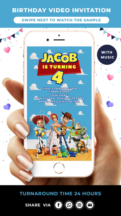 Toy Story Digital Birthday Video Invitation