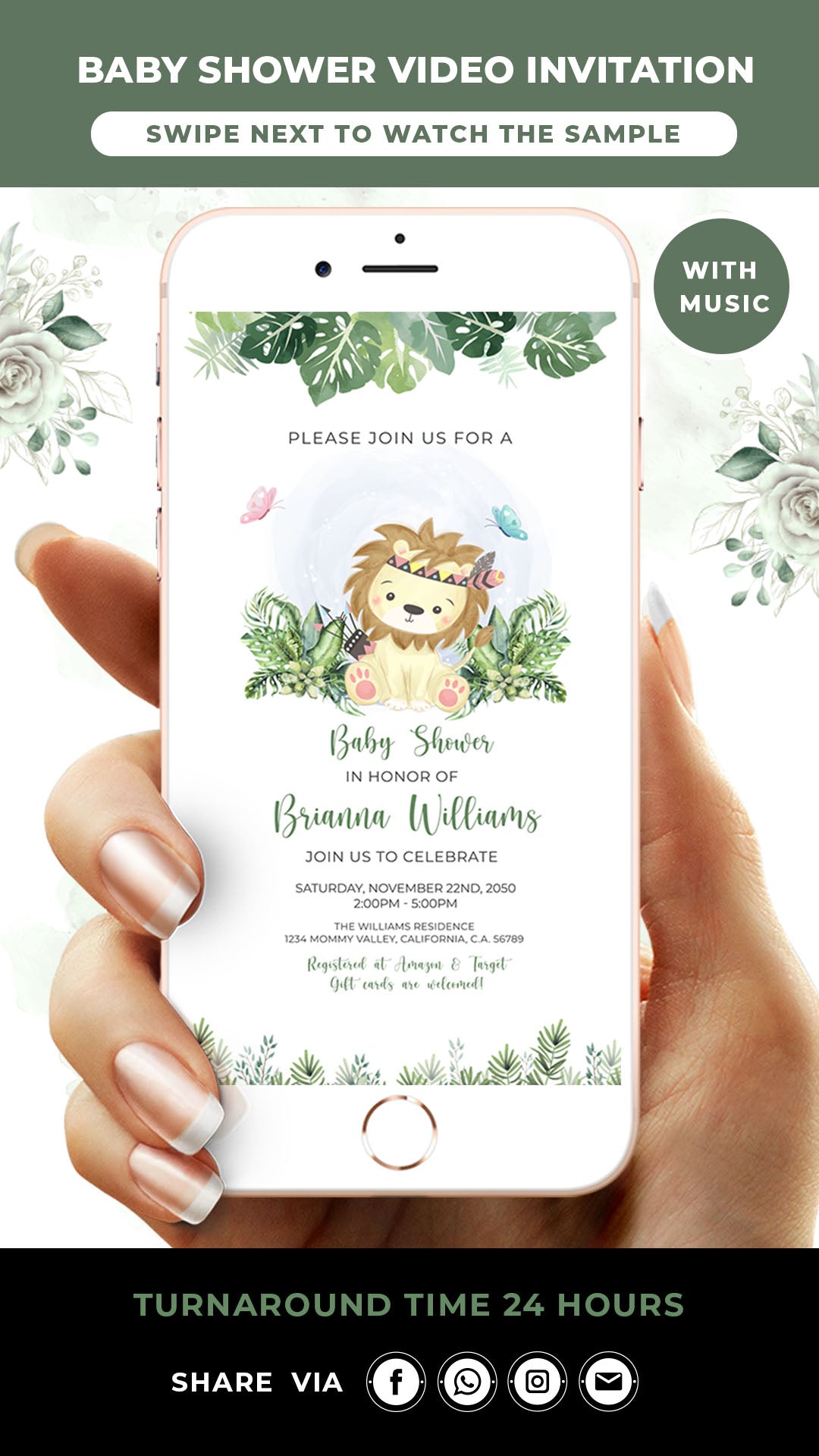 Wild One Baby Shower Video Invitation