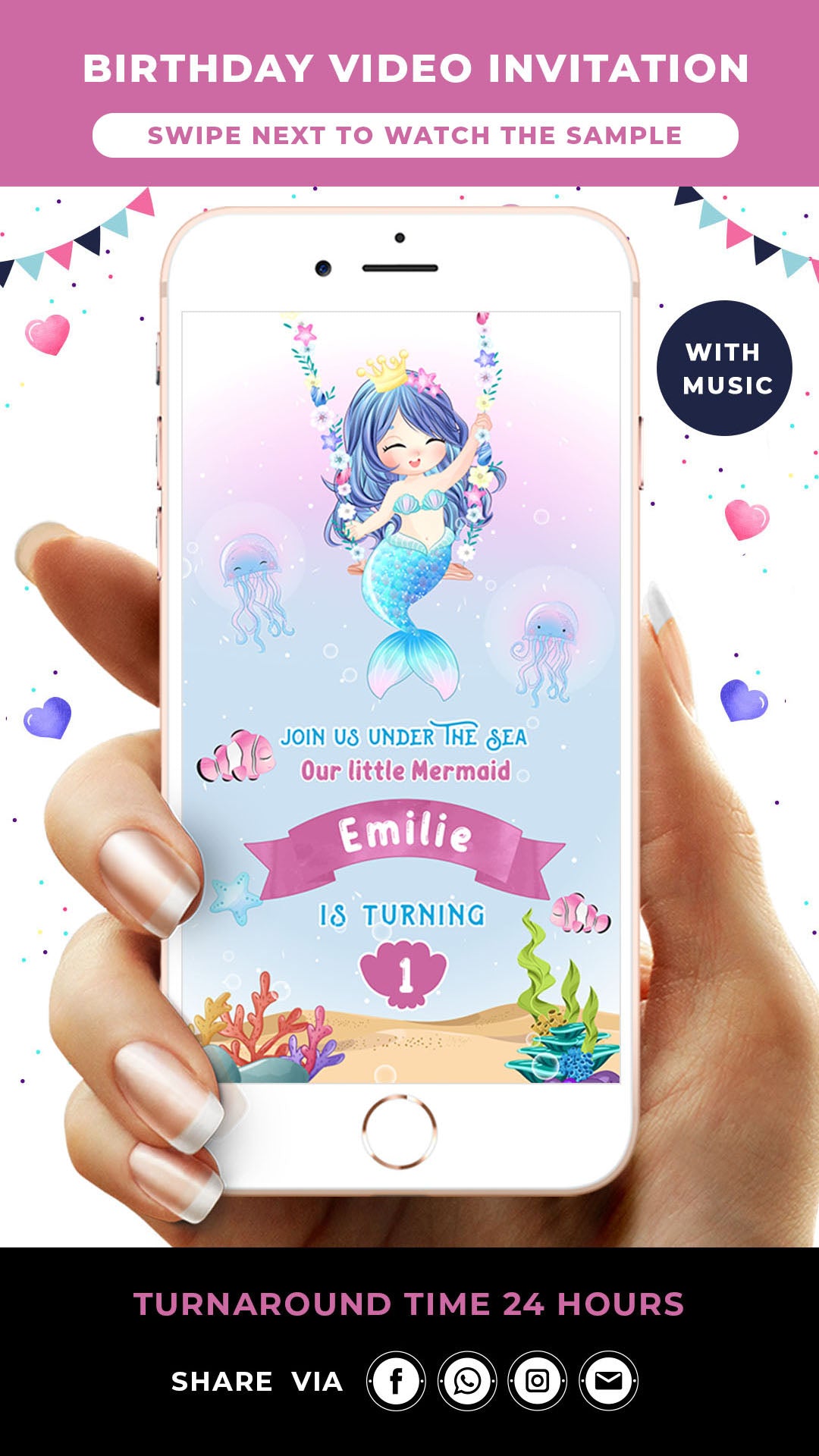 Mermaid Birthday Invitation