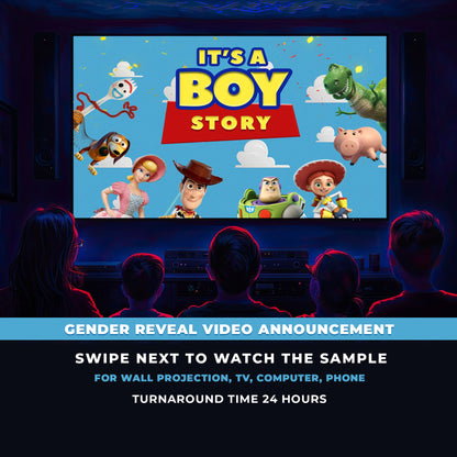 Toy Story Gender Reveal Movie for boy