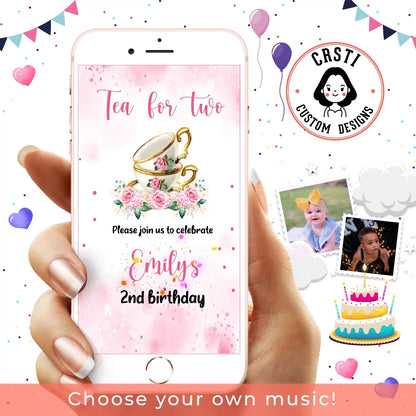 Whimsical Wonderland: Tea Party Birthday Digital Video Invite!