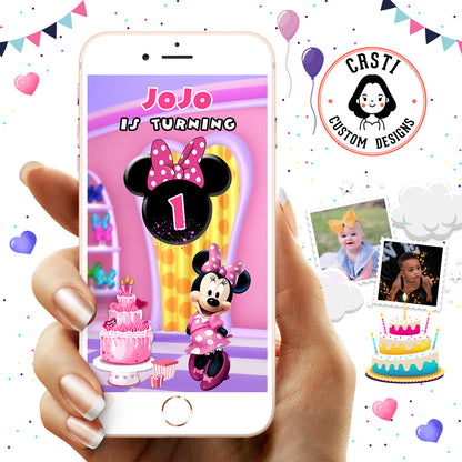 Charming Minnie: Digital Video Invite for a Magical Birthday Party!