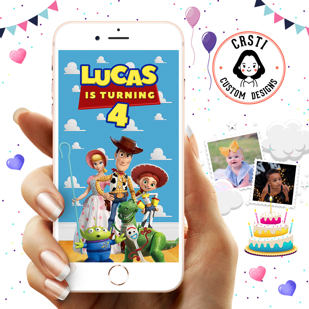 Join the Fun: Toy Story Theme Digital Birthday Video Invite!