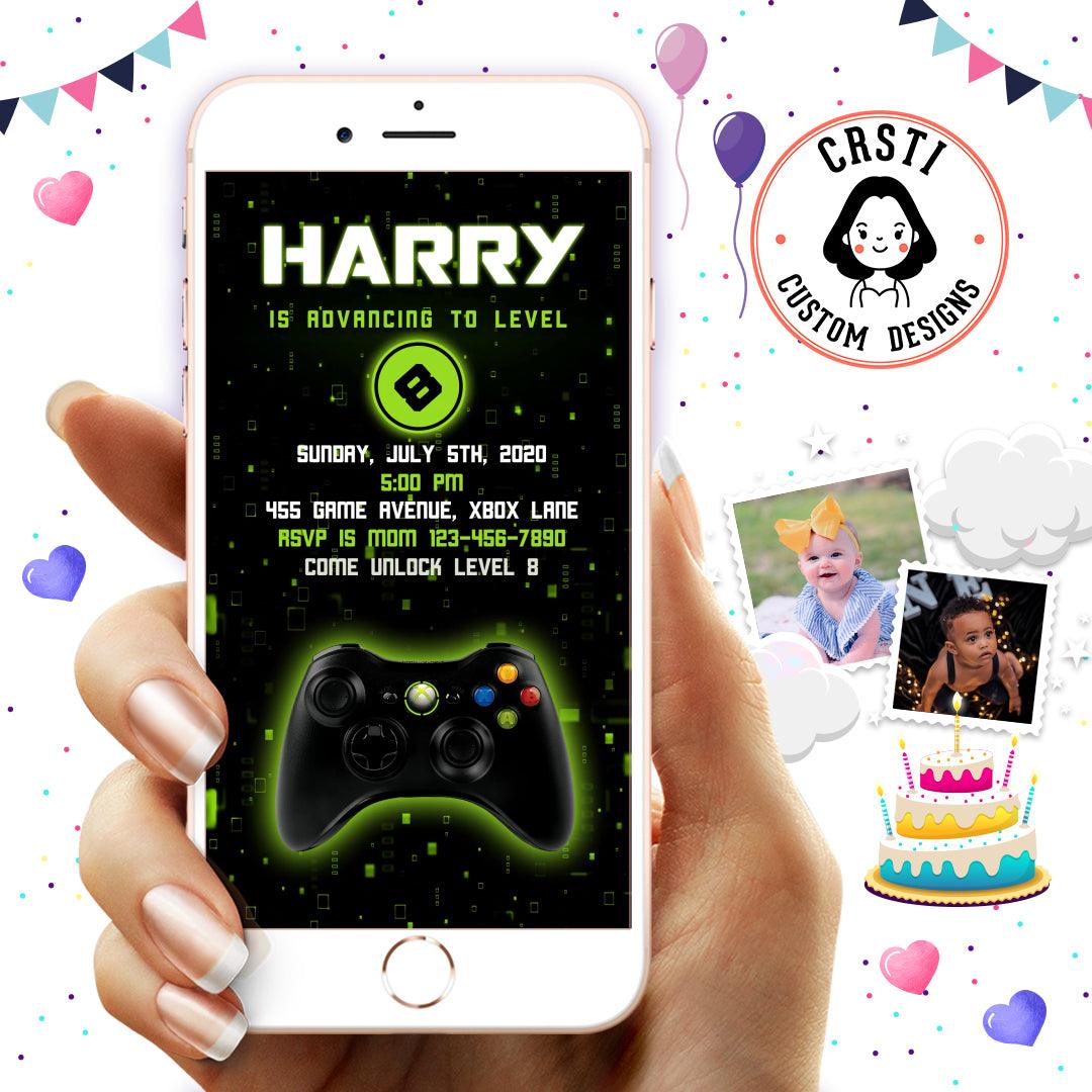 Game Birthday Party Digital Invitation