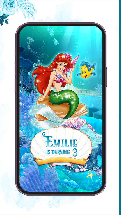 Little Mermaid Birthday Video Invitation