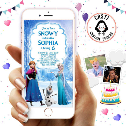 Snow Queen Bash: Frozen Digital Video Invite for Magical Moments!