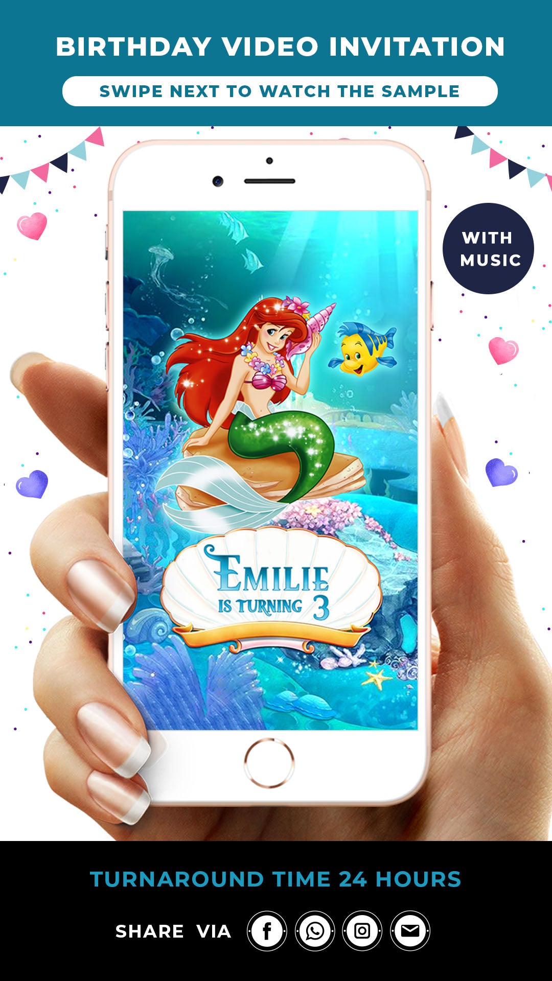 Little Mermaid Birthday Invitation