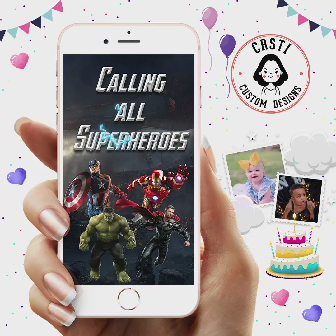 Avengers Assemble: Superhero Birthday Video Invite Template!