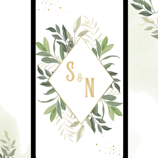 Boho Bliss: Greenery Wedding Digital Video Invitation Template!