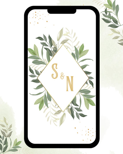 Boho Bliss: Greenery Wedding Digital Video Invitation Template!