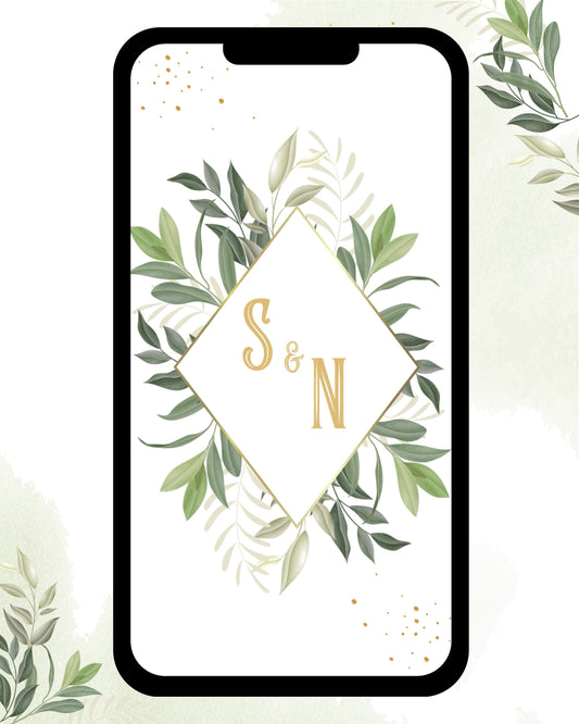 Boho Bliss: Greenery Wedding Digital Video Invitation Template!