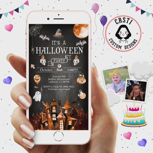 Spooky Fun: Halloween Party Digital Video Invitation Template!