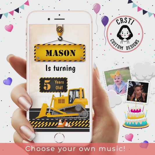 Construct the Fun: Digital Video Invitation for Birthday Bash!