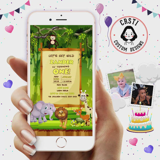 Jungle Adventure: Safari Digital Birthday Video Invitation Excitement!