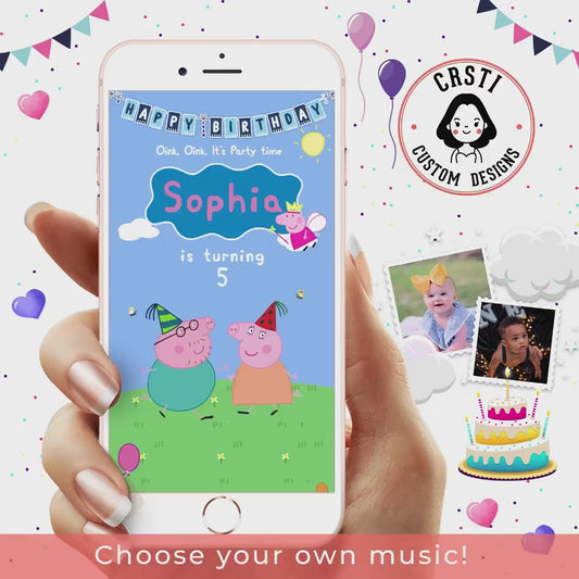 Oink-tastic Fun: Peppa Pig Birthday Digital Video Invitation Delight!