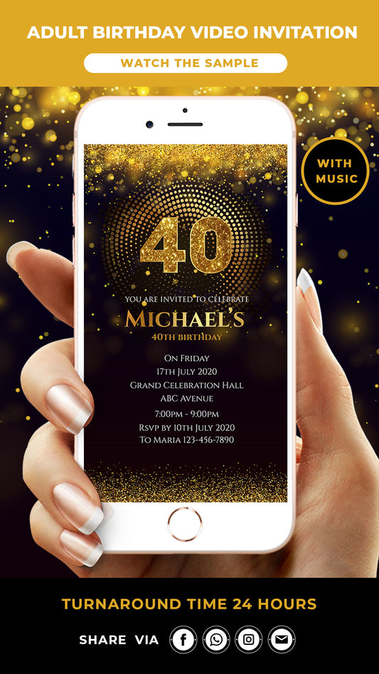 40th Birthday Video Invitation